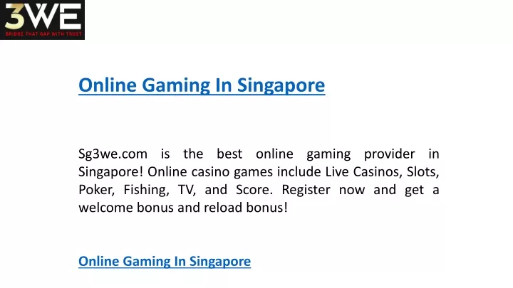 online gaming in singapore