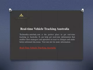 Real-time Vehicle Tracking Australia  Techtonika-autolink.com