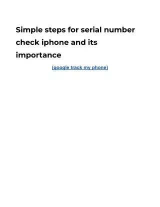 Simple steps for serial number check iphone and its importance