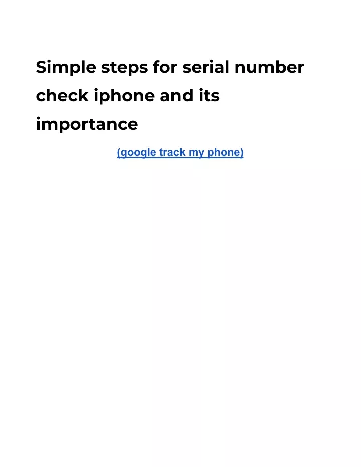 simple steps for serial number check iphone