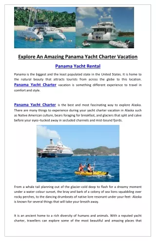 Explore An Amazing Panama Yacht Charter Vacation