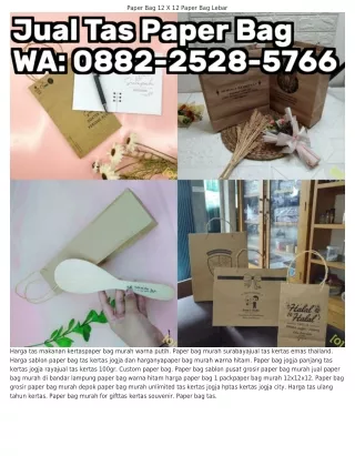 O882-2528-5ᜪ66 (WA) Tempat Jual Paper Bag Roti Paper Bag Jogja 60pcs