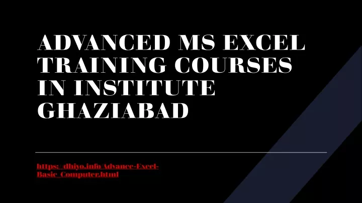 advanced ms excel training courses in institute ghaziabad