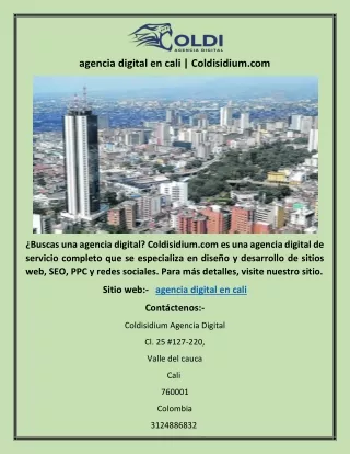 agencia digital en cali | Coldisidium.com