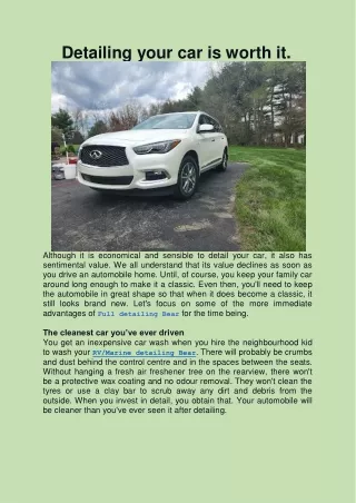 detailing your car is worth it