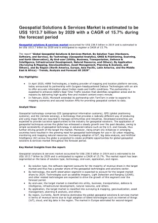 geospatial solutions services market is estimated