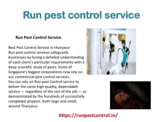 Run pest control service  pptPest Control In Thanjavur | Pest Control Services I
