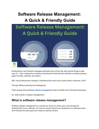 software release management a quick friendly guide