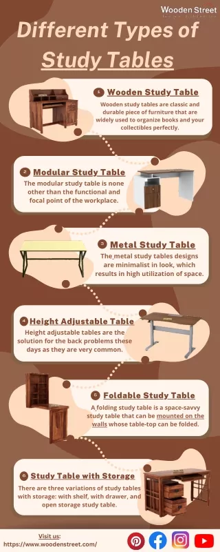 different types of study tables