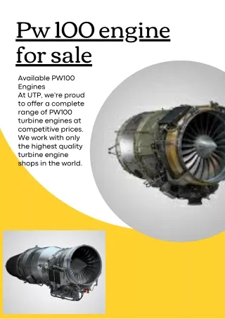 Leading the Way in PW100 Engines For Sale