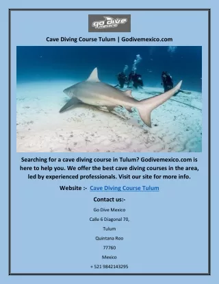 Cave Diving Course Tulum | Godivemexico.com