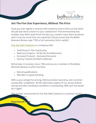 get the five star experience without the price