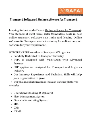 transport software online software for transport