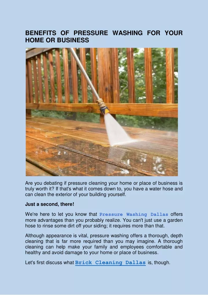 benefits of pressure washing for your home