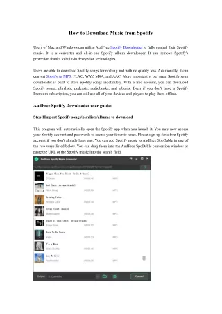 How to Download Music from Spotify