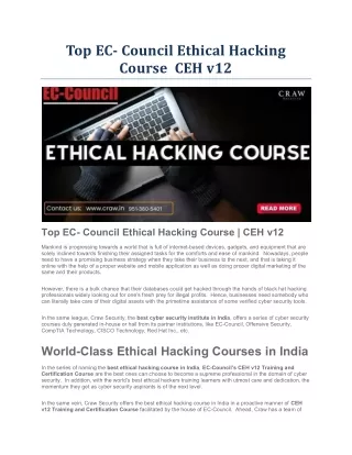 top ec council ethical hacking course ceh v12