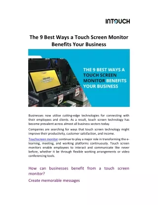the 9 best ways a touch screen monitor benefits