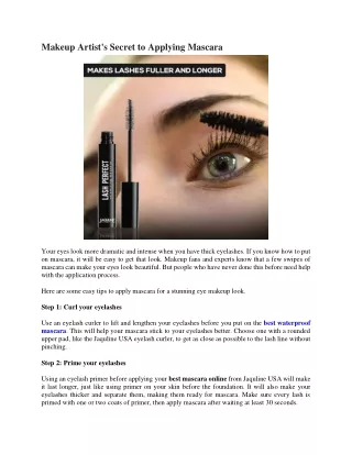 Makeup Artist's Secret to Applying Mascara