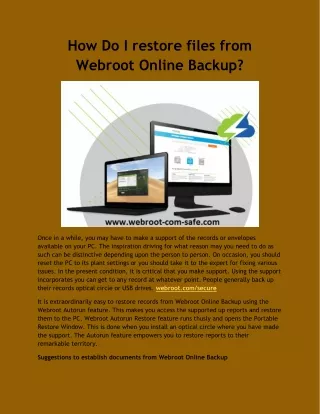 how do i restore files from webroot online backup