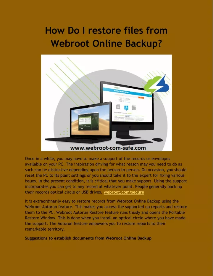 how do i restore files from webroot online backup