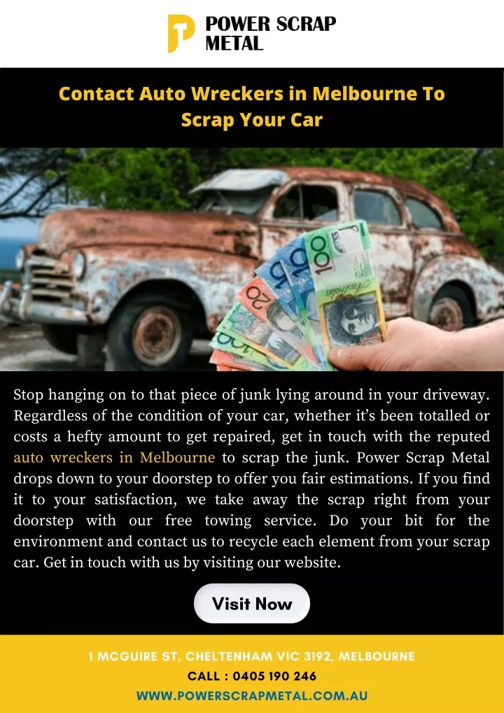 contact auto wreckers in melbourne to scrap your