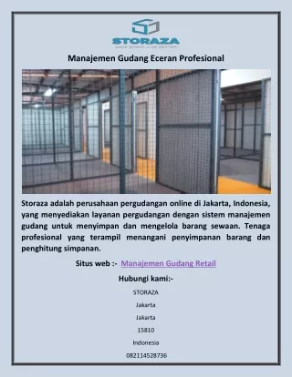 Manajemen Gudang Eceran Profesional