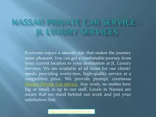 Nassau Private Car Service – JL Luxury Services