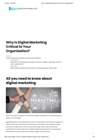 Why Is Digital Marketing Critical To Your Organization_