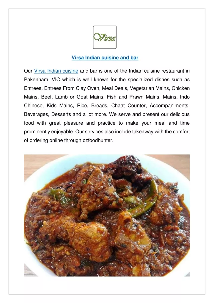virsa indian cuisine and bar our virsa indian