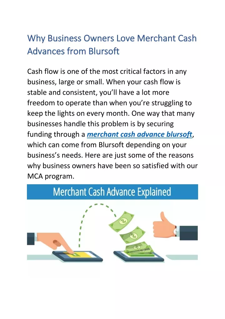 why business owners love merchant cash