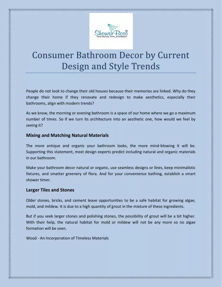 consumer bathroom decor by current design