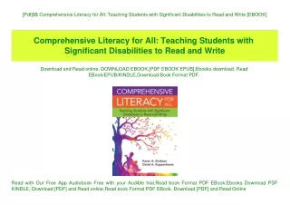 [Pdf]$$ Comprehensive Literacy for All Teaching Students with Significant Disabilities to Read and Write [EBOOK]