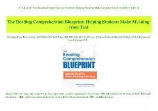 r e a d the reading comprehension blueprint