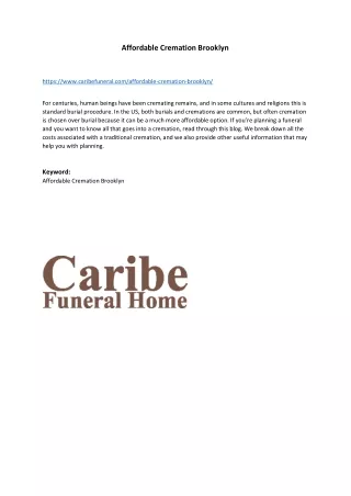 Affordable Cremation Brooklyn