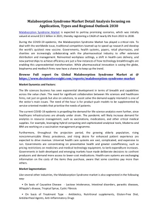 malabsorption syndrome market detail analysis