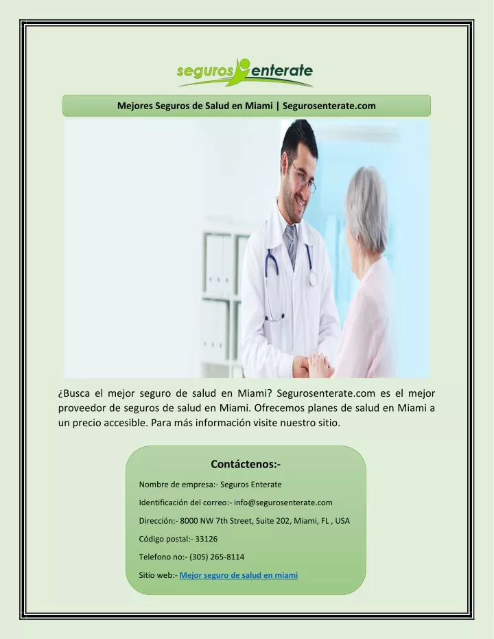 mejores seguros de salud en miami segurosenterate