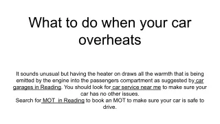 what to do when your car overheats