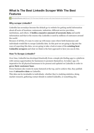 what is the best linkedin scraper with the best
