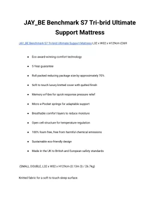 JAY_BE Benchmark S7 Tri-brid Ultimate Support Mattress
