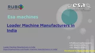 Loader Machine Manufacturers in India