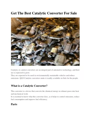 Get The Best Catalytic Converter For Sale