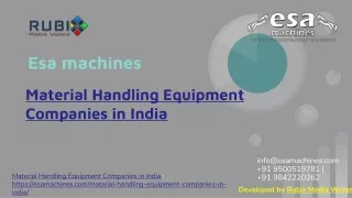 Material Handling Equipment Companies in India