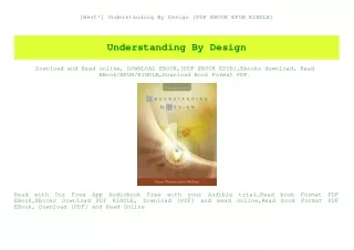 [Best!] Understanding By Design {PDF EBOOK EPUB KINDLE}
