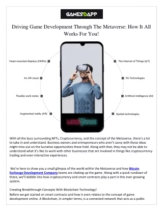 Driving Game Development Through The Metaverse  How It All  Works For You