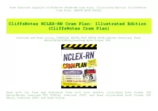 Free download [epub]$$ CliffsNotes NCLEX-RN Cram Plan Illustrated Edition (CliffsNotes Cram Plan) [EBOOK EPUB KIDLE]