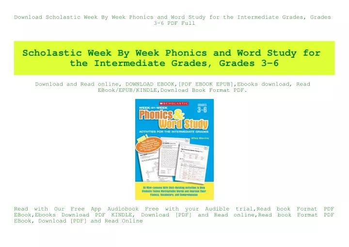download scholastic week by week phonics and word