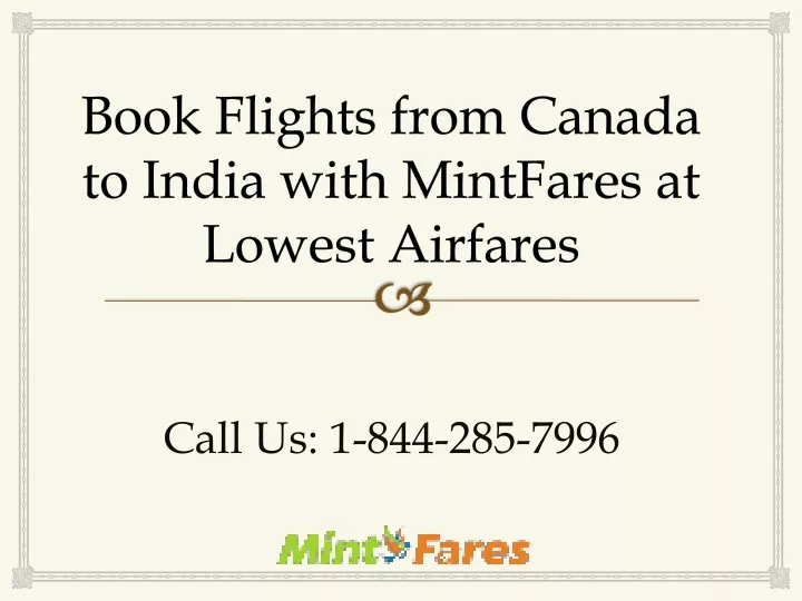 book flights from canada to india with mintfares at lowest airfares