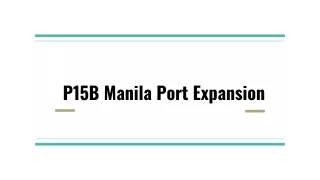 P15B Manila Port Expansion