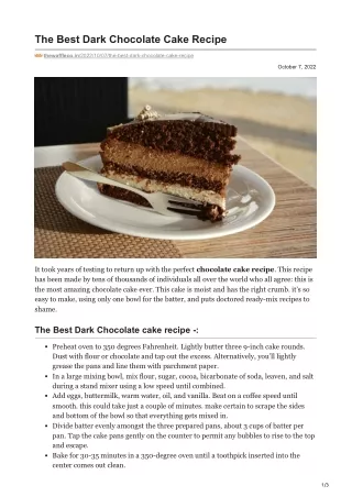 The Best Dark Chocolate Cake Recipe
