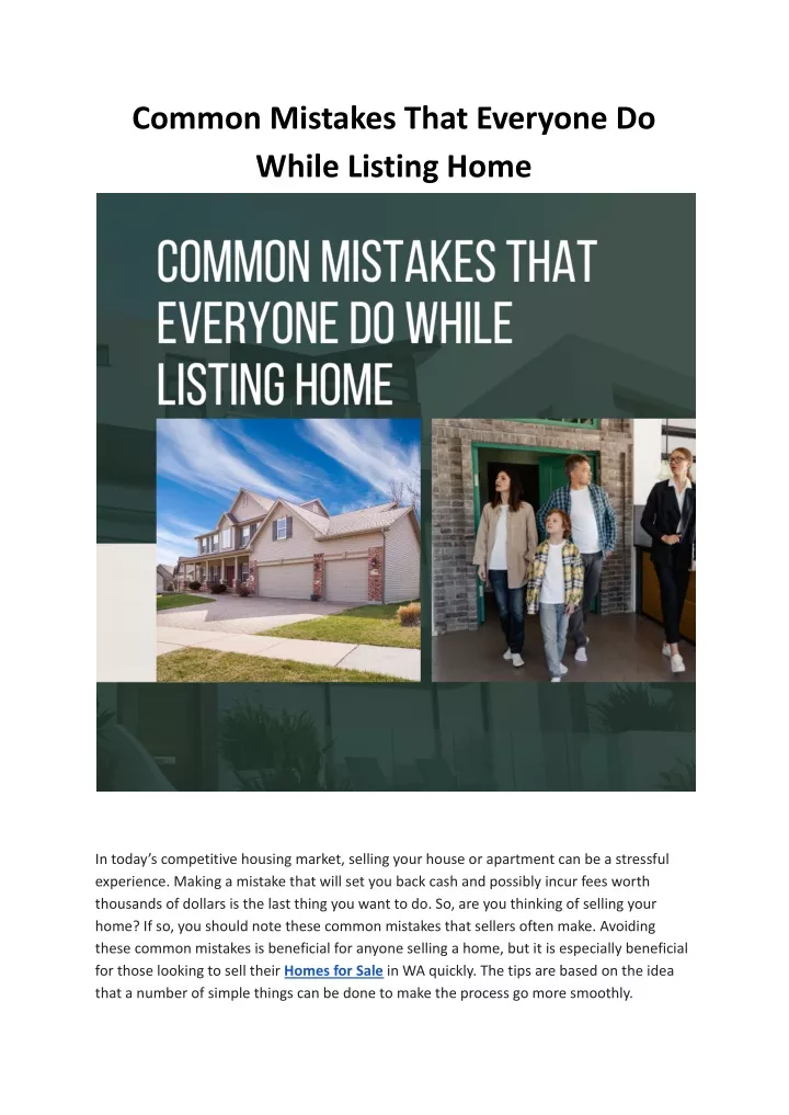 common mistakes that everyone do while listing